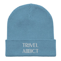 Travel Addict Organic Ribbed Beanie