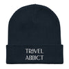 Travel Addict Organic Ribbed Beanie