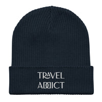 Travel Addict Organic Ribbed Beanie